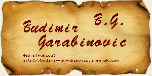 Budimir Garabinović vizit kartica